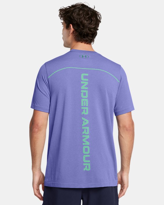 Camiseta de manga corta UA Vanish Elite Seamless Wordmark para hombre, Purple, pdpMainDesktop image number 1